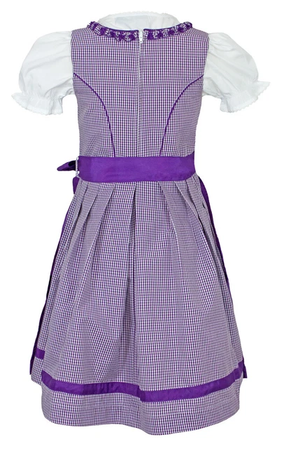 Maddox Bambini Dirndl " Zillertal " 3-tlg. Con Camicetta Bianco Viola 2