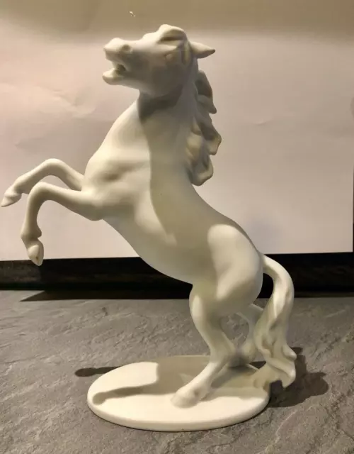 AK Kaiser - Porzellan Figur Aufsteigender Hengst Pferd -  Bochmann Bisquit 424