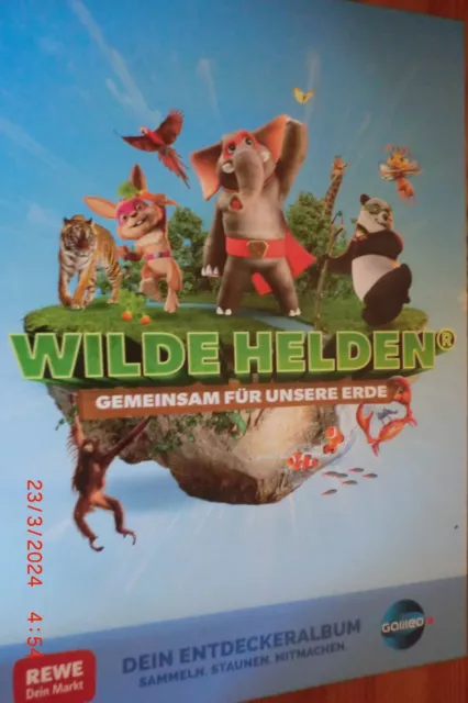 Wilde Helden - Gemeinsam für unsere Erde - Sammelalbum mit 4 Stickern - wie neu