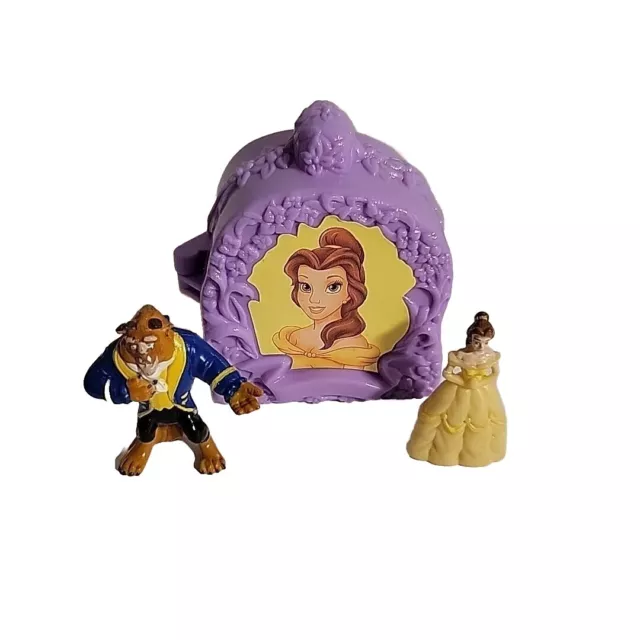 Vintage Disney Beauty & The Beast Polly Pocket Locket Necklace Playset~2 Figures