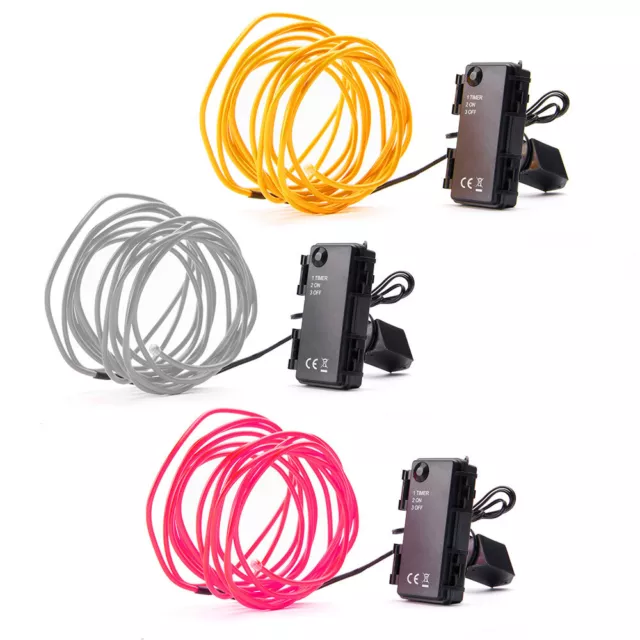 3 x LED Neon Neonlichtband 3 x 3 Meter 6 x AA Batterien Gelb Kalt Rosa UVP 19€