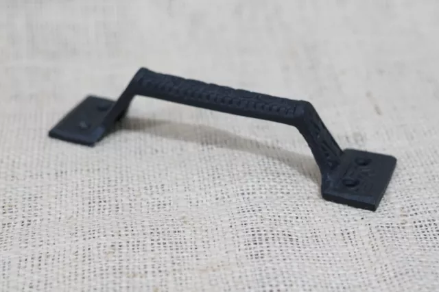 2 Cast Iron Black Handles Gate Pull Shed Door Barn Handle Drawer Pulls 6 1/4" 5