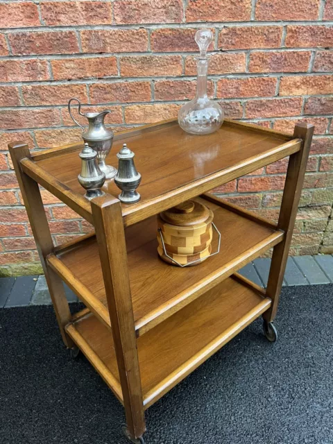 Antique Wooden Three Tier hostess Trolley Drinks Trolley Cocktail Display