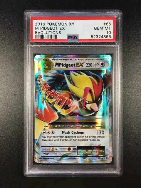 Pokemon Edelstein neuwertig PSA 10 M Pidgeot EX Holo 65/108 XY Evolutions