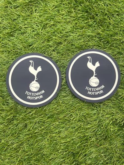 Official Tottenham Hotspur FC 2pk Coaster Set Non Slip Silicone Rubber Football