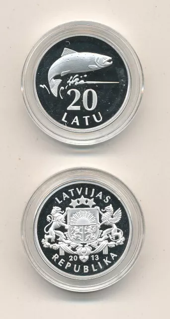 Latvia / Lettland - 20 Latu 2013 PP / Proof - Salmon / 20 Jahre Latu Währung