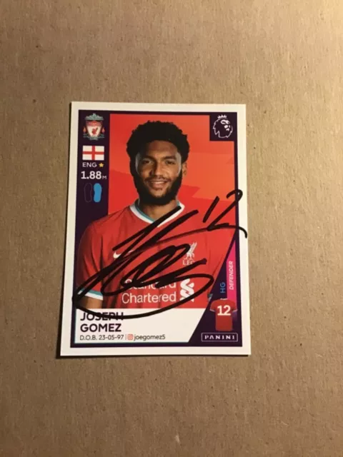 Joe Gomez, England 🏴󠁧󠁢󠁥󠁮󠁧󠁿  Liverpool FC 2020/21 signed Panini