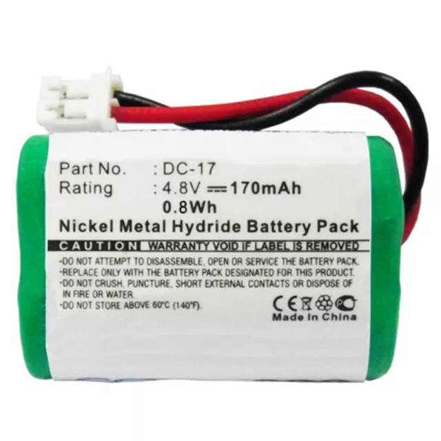 SportDog SD-400 SD-800 Receiver Battery DC-17 MH120AAAL4GC SDT00-11907 170mAh