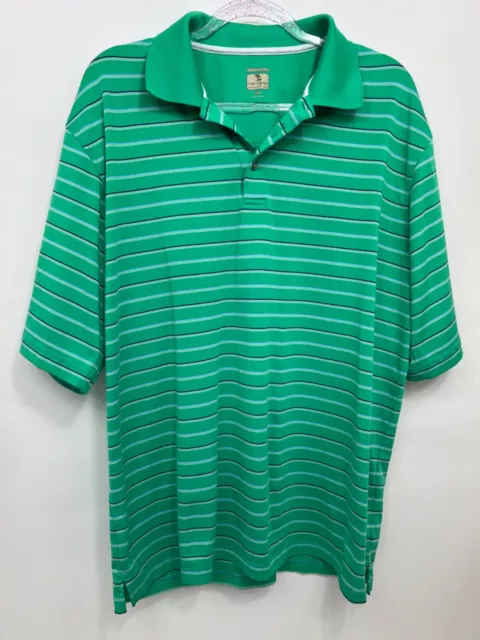 Lone Cypress Pebble Beach Luxury Performance Green Stripe Golf Shirt Mens XL