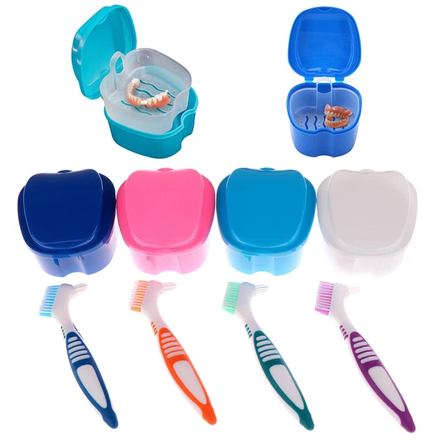 PROTHESENDOSE SET,PROTHESEN BADE Box mit Prothesen Reiniger Bürste ...