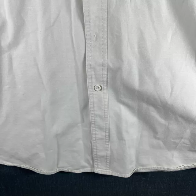 VINTAGE ST JOHNS Bay Mens Flannel Shirt White Button Down Size 2XL Tall ...