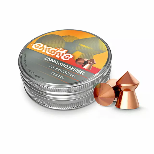 H&N Excite Coppa Pointed Air Rifle Pellets Copper 177 - 22 QTY 50 - 500 3