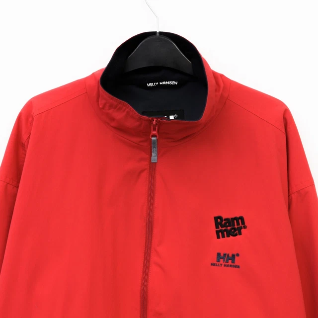 Helly Hansen Uomo XL Rosso Cappotto Giacca a Vento Nylon Impermeabile Zip Top 2