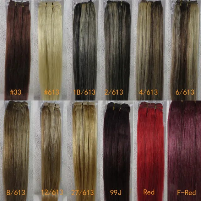 15"-36" Remy Real Human Hair Weft Extensions Straight Wavy Curly 100g Width 59"