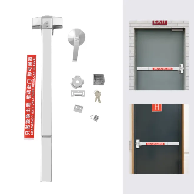 Commercial Door Push Bar Exit Panic Device lock Emergency Hardware S.Steel 304