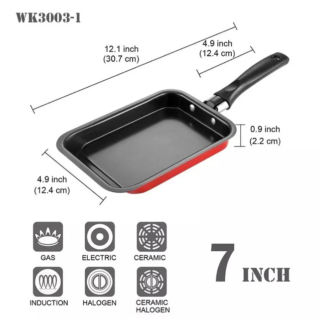 NutriChef Poêle à griller carrée en fonte antiadhésive de 28,9 cm