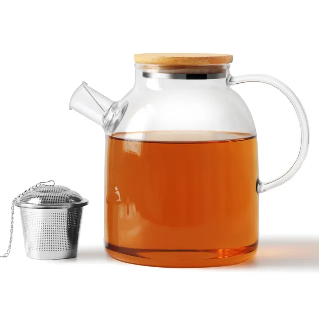 TMOST 54oz/1600ml Glass Teapot with infuser Blooming Loose Leaf Tea Stove Safe