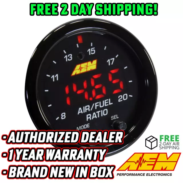 AEM Wideband Gauge X-Series 30-0300 AFR O2 UEGO Air Fuel Ratio Gauge Kit 2-1/16"