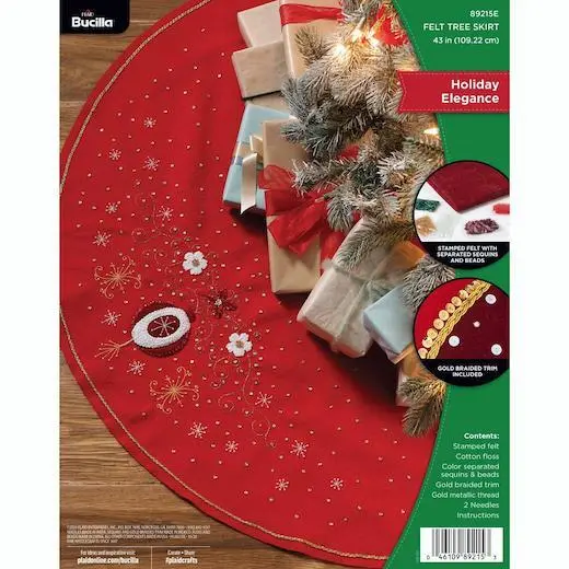 Bucilla 43" Felt Applique Tree Skirt Kit - Holiday Elegance