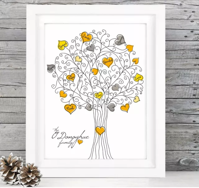 Personalised Family Tree Print Gift, Family Gift, Mum Grandma Birthday Gift