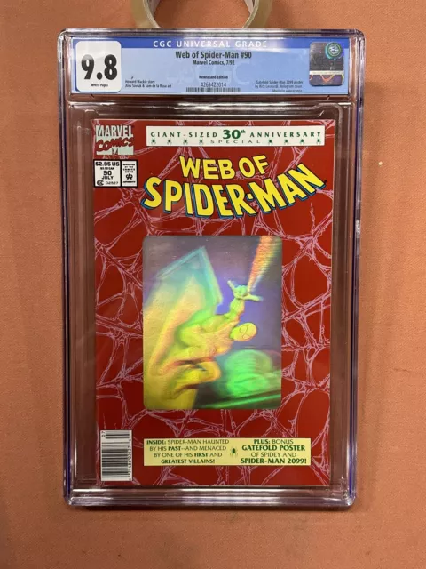 Web Of Spider-Man 90 1st Spider-Man 2099 CGC 9.8 Newsstand Marvel Comics RARE🕸
