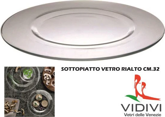 Sottopiatto In Vetro Trasparente 32cm - Design Rialto, Lavabile In Lavastoviglie - Foto 10
