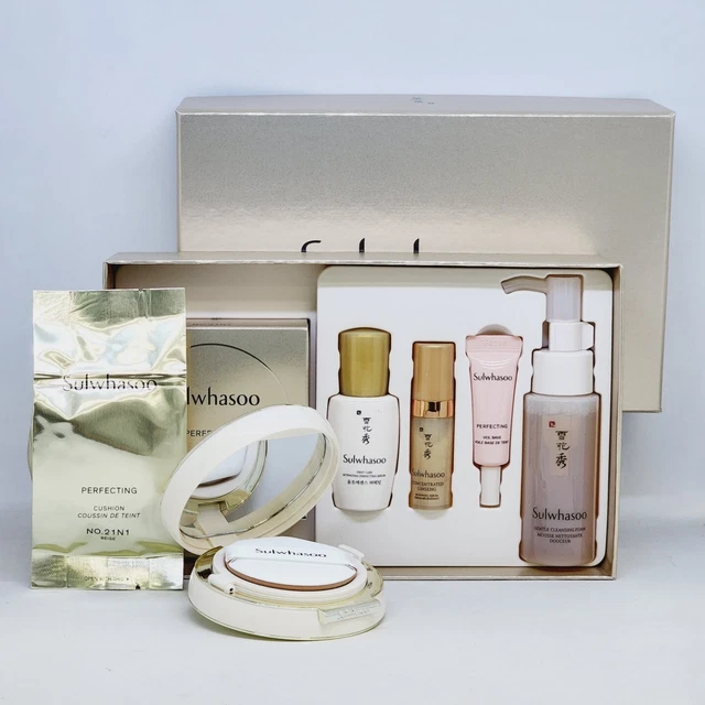 Sulwhasoo Perfecting Cushion Set No21N1 Beige Serum Base Cleansing Foam K-Beauty