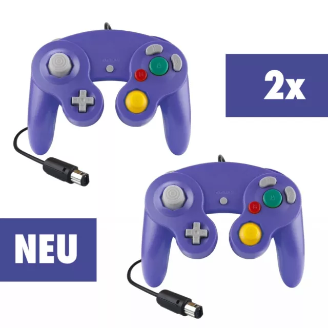 2x Controller GamePad JoyPad 🎮 indigo lila - Nintendo GameCube (NEU) 🆕✅