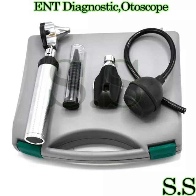 *NEW* ENT Diagnostic,Otoscope,Ophthalmoscope set with Insufflator Bulb NT-527