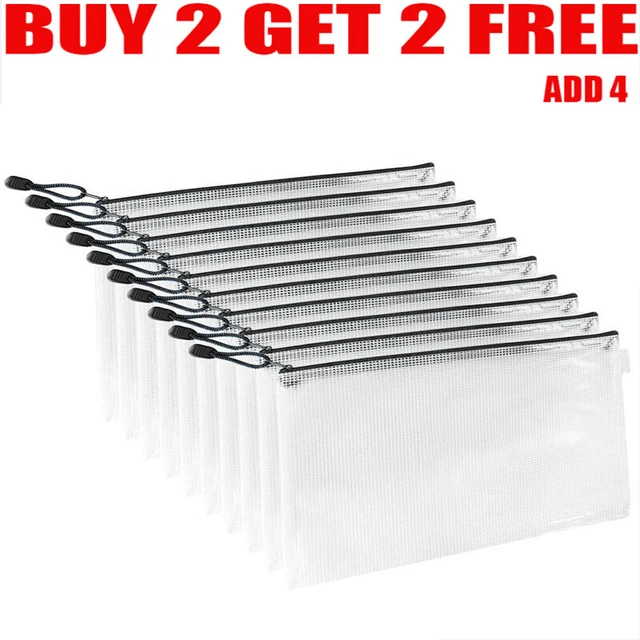 10PCS Envelope Zippered Ring Binder Punched Wallet Pocket Organiser CleUI