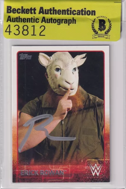 Erick Rowan Signed 2015 Topps WWE Card #29 BAS COA AEW Redbeard Noah Autograph