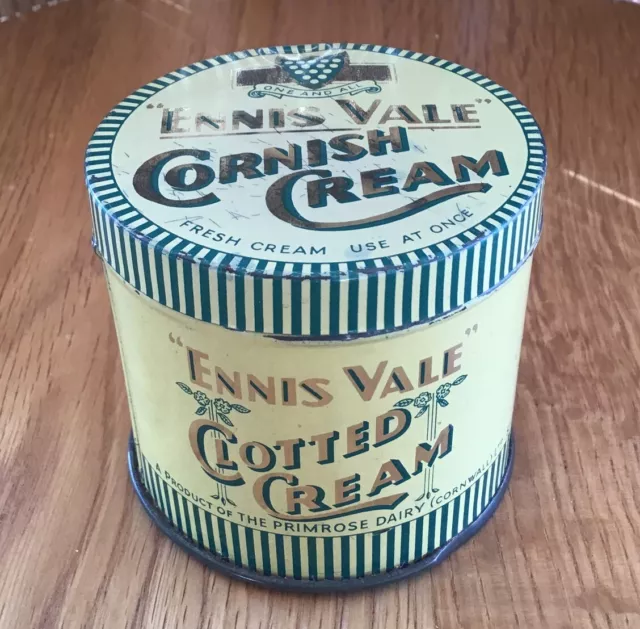 Vintage Ennis Vale Cornish Clotted Cream Tin