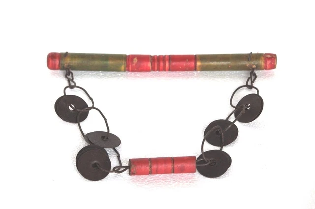 Old Indian Wooden Iron Hand Instrument Antique Handcrafted Collectible P-96