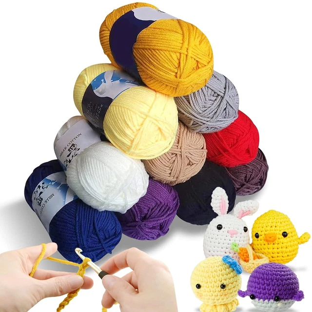 Maxee 500g50gx10Couleurs Fil à Tricoter et à Crocheter Laine à Tricoter et au...