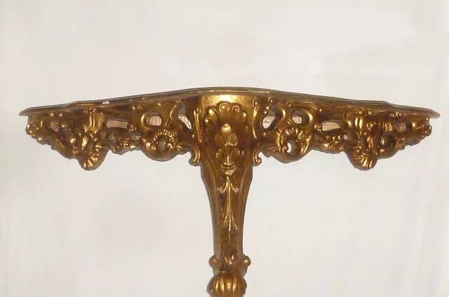 Geschnitzte goldene Konsole Wandkonsole Sockel Holzkonsole Holz Wandtisch Gold 3