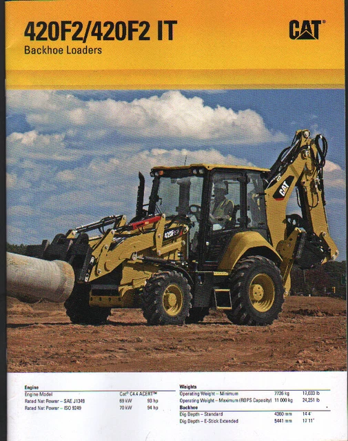 CATERPILLAR 430E AND 430E IT Backhoe Loader Brochure Leaflet £6.50