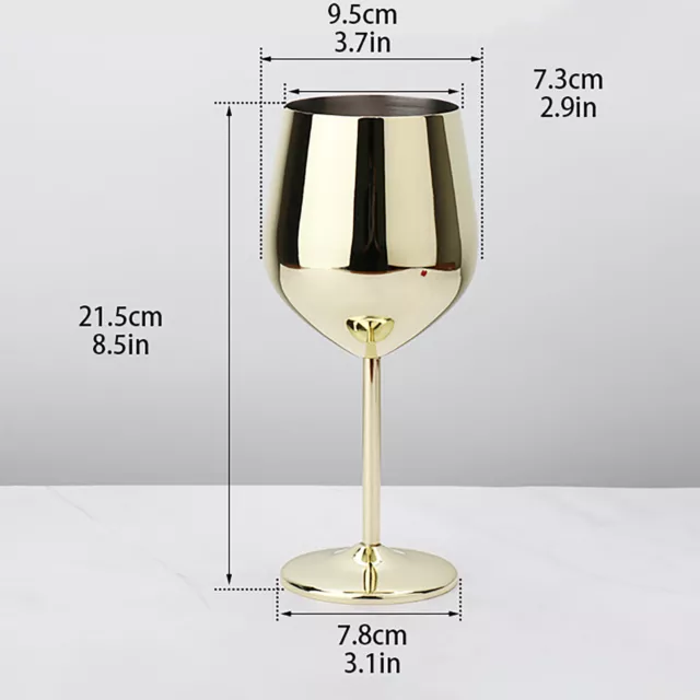 Large Stainless Steel Wine Glasses Unbreakable Metal Drink Cups 500ml Goblet Cup 3