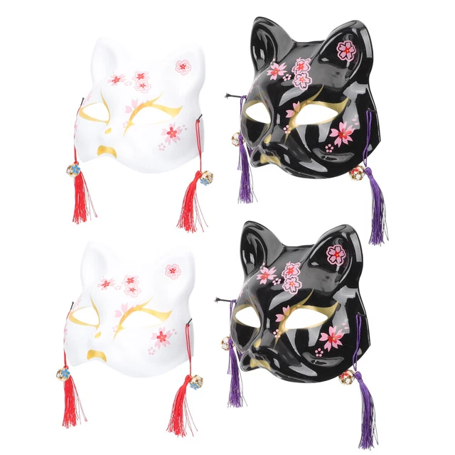 4 pz maschera festa veneziana Halloween maschere per gatti stile giapponese