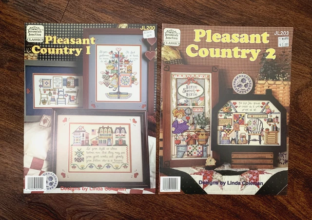 90s JEREMIAH JUNCTION Classics "Pleasant Country" I & II Cross Stitch Charts OOP