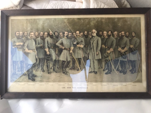 Antique Original Museum Piece Civil War Lee And His Generals Lithograph 1907