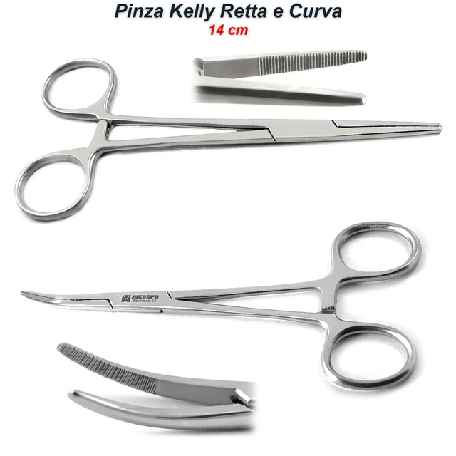 PINZA EMOSTATICA RETTA - Anelli Verdi - 16 Cm - Foto 2