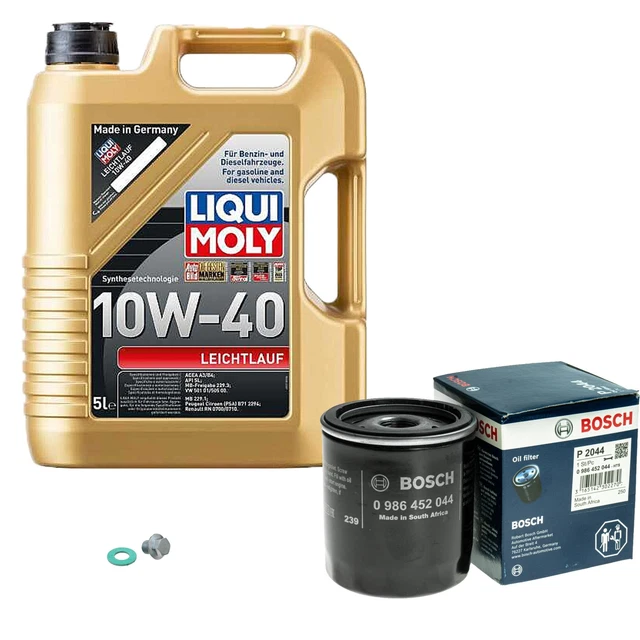 Filtro olio Bosch 5L Liqui Moly a funzionamento leggero 10W-40 per Toyota Previa 2.4 Supra
