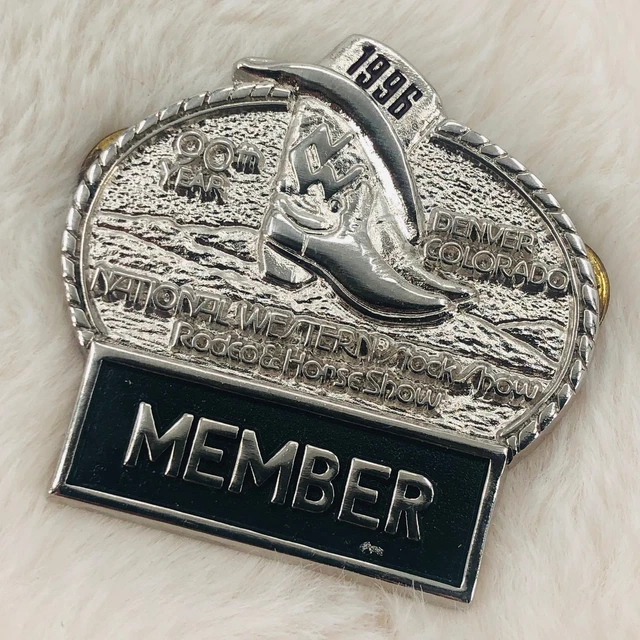1996 Denver National Western Stock Show Rodeo Member Souvenir Lapel Pin Badge