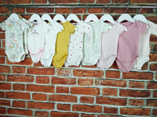 GIRLS BABY BUNDLE 0-3 MTHS JASPER CONRAN NEXT etc VESTS FLORAL ANIMAL STARS 62CM