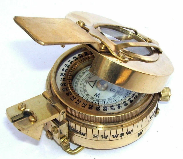 MILITARY COMPASS ENGINEERING Compass Prismatic Compass Brass Vintage ...