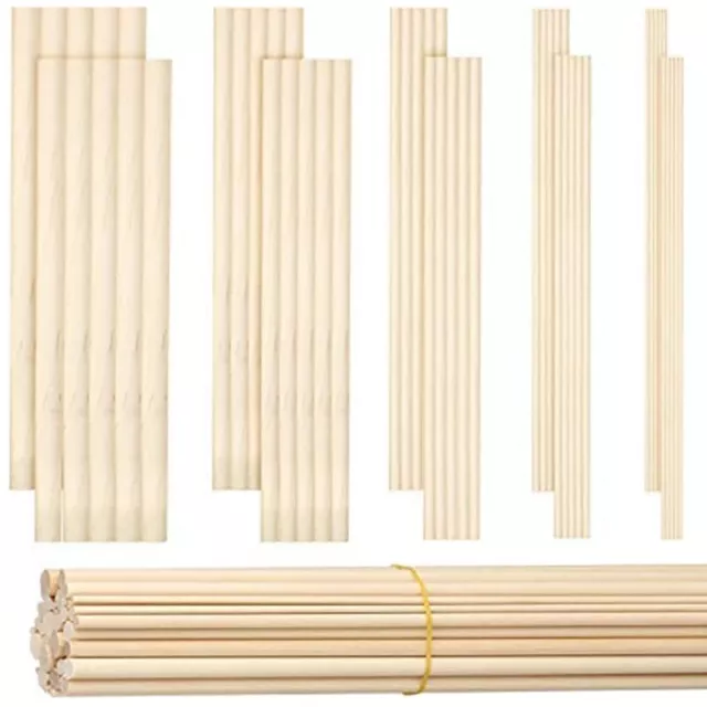 100 Pieces Dowel Rods Wooden Dowel Rod Craft Wood1/8,3/16,1/4,5/162115