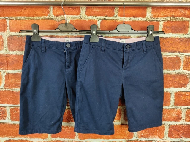 Pacchetto Pantaloncini Chino Ragazze Età 7-8 Anni Gap Blu Navy Set Gemelli Estivi Bambini 128Cm