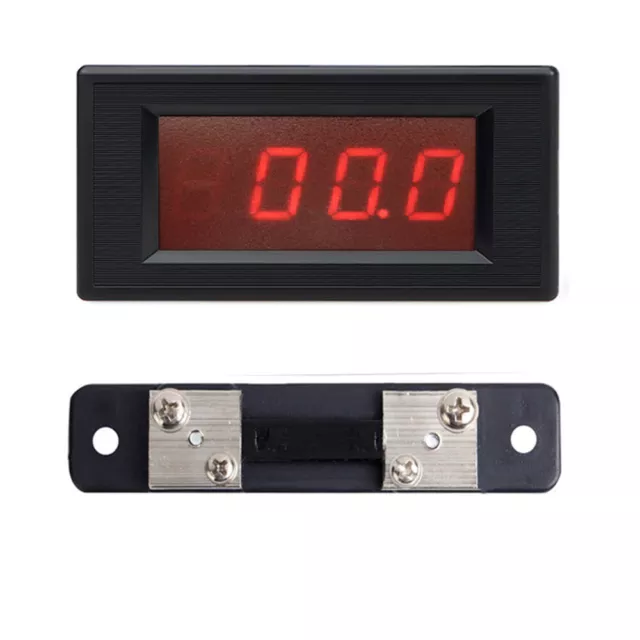 DC 50A Red LED Digital AMP Ammeter Panel Digit Current Meter 0-50A DC + Shunt