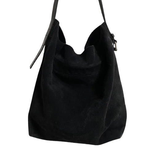 Balenciaga Tote Bag Suede x Leather Black Rare from Japan
