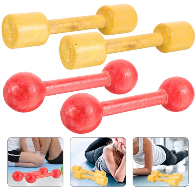 2 Paar ergonomische Hanteln Holz Hanteln Morgenübung Langhantel Kinder Gewichte